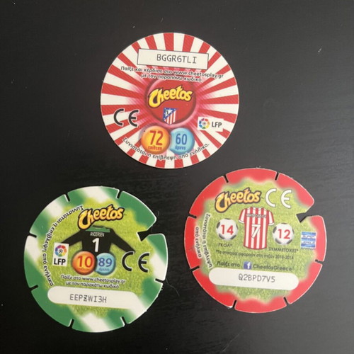 Cheetos football pogs pack of 3 used
