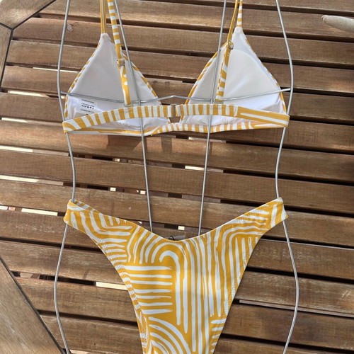 Baroos bikini new, size L, white and yellow