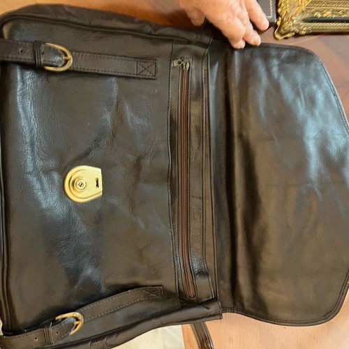 Leather briefcase black like new