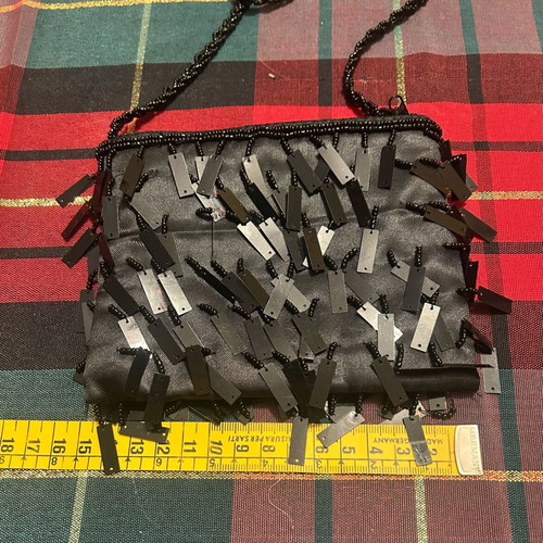 Isadora small black crossbody bag with sequins new