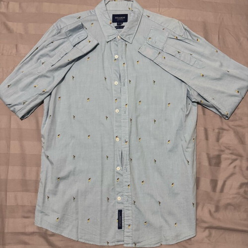 Pull & Bear Oxford Shirt Large with embroidered Hula Dancers, like new