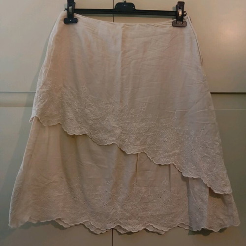 Midi cotton skirt House of Art used, beige sugar color, large