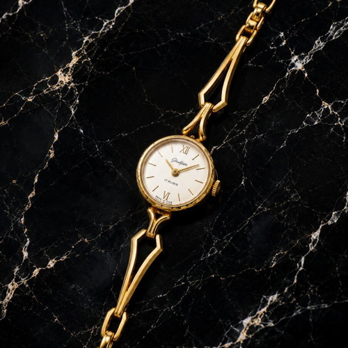 Glashutte Gold Plated 1970 GDR Watch 17 Rubis used, women's