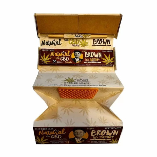 Tsigaroharto Tou Pappou King Size CBD raw, new, 50 leaves with rolling papers