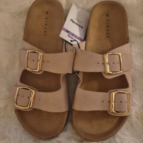 Sinsay Anatomical Sandals Size 38 Nude Pink New