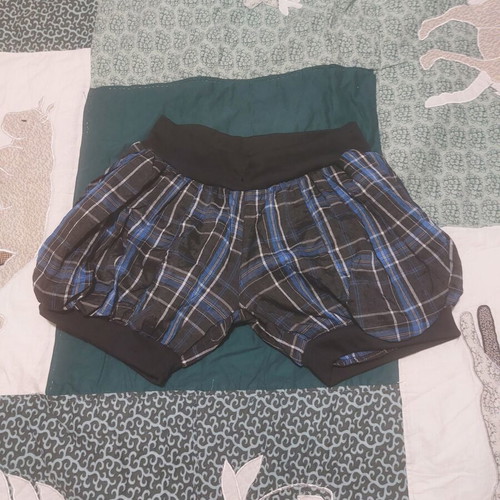 Women's elastic waist shorts, blue, size XL