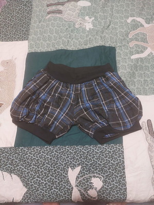 Women's elastic waist shorts, blue, size XL