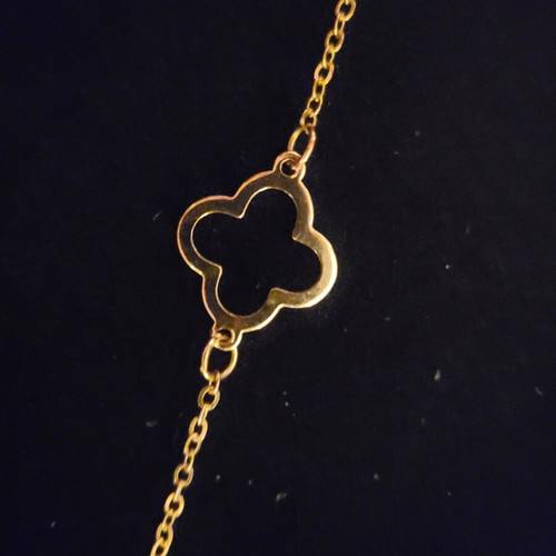 Long gold-tone bijou chain necklace with cross motifs like new