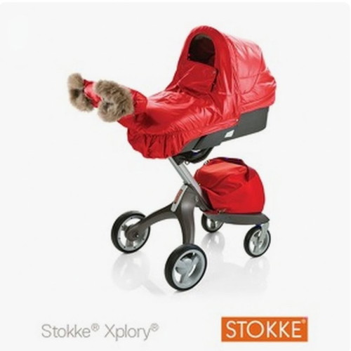 Stokke Xplory winter kit for stroller, red with fur