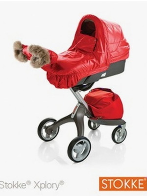 Stokke Xplory winter kit for stroller, red with fur