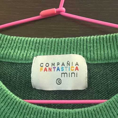 Girls' pullover 10 years Compania Fantastica like new, green
