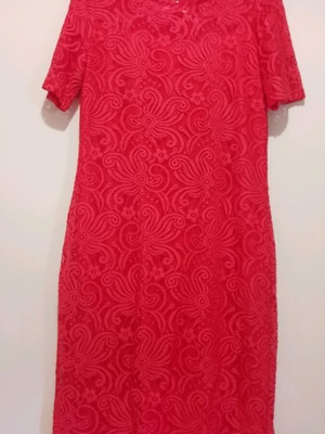 Φόρεμα Gianni Rodini με δαντέλα κοραλί-κόκκινο, ολοκαίνουργιο