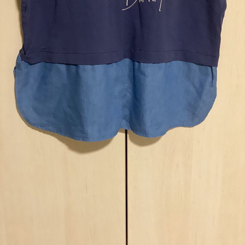 Celestino cotton blouse with denim detail like new, blue