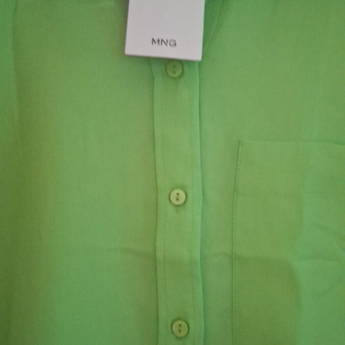 Lyocell sleeveless shirt Mango new, green, size M