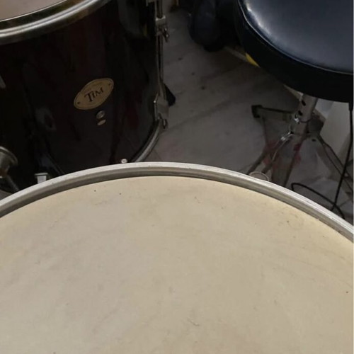 Stagg drum set used, complete with bass drum, toms, snare and cymbals