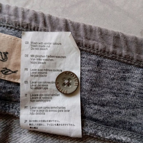 Gray harem-style sweatpants used, with zipper at the hem