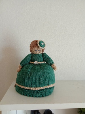 Knitted doll handmade with fine needles new