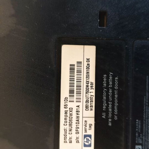 HP Compaq 6510b laptop used, Windows 7, includes charger