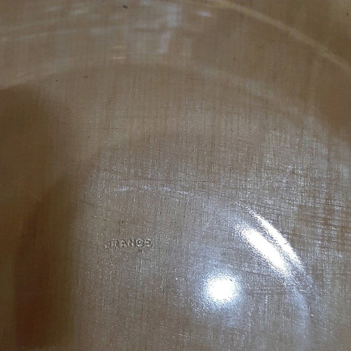 French Art Deco or Art Nouveau vessel used, glass and metal