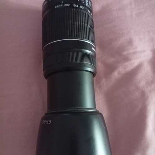 Canon 55-250mm lens with lens hood, like new