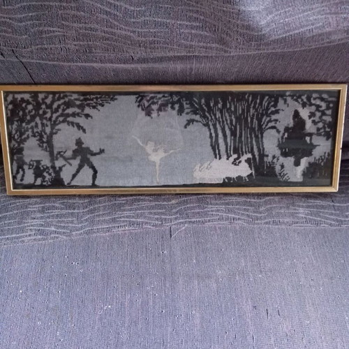 Handmade embroidered painting The Swan Lake used 18×55