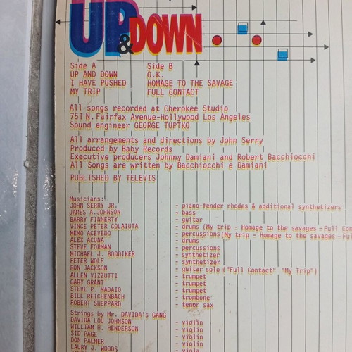 Wonder Up & Down vinyl record like new, electronic music