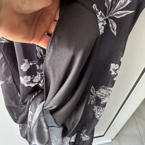Sinsay Summer Dress Black and White with Floral Print New XXL