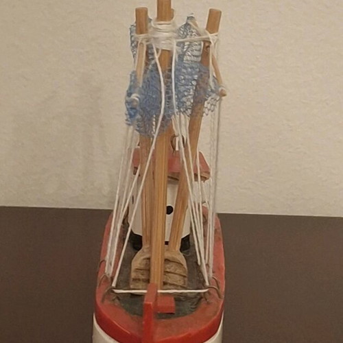 Handmade wooden decorative boat like new