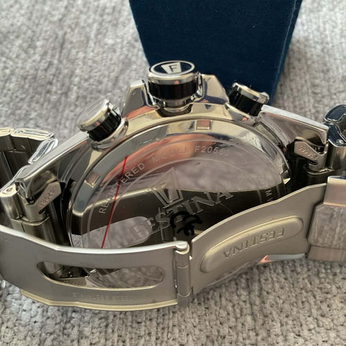 Festina watch new, men's, blue and silver