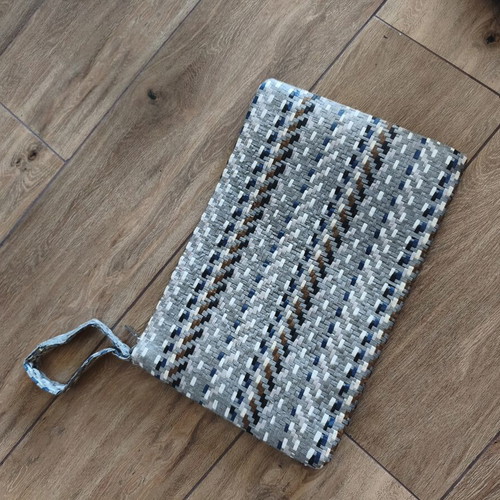 Straw Envelope Bag new, gray and blue