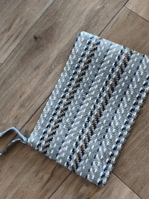 Straw Envelope Bag new, gray and blue
