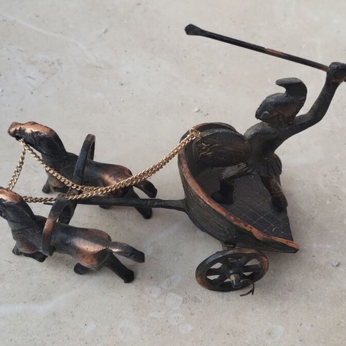 Bronze decoration Achilles in chariot used