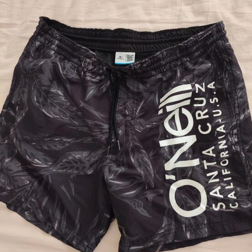 O'Neill Santa Cruz swim shorts, black and white, size M