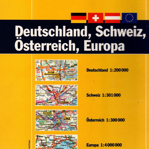 Road Atlas Germany Austria Switzerland Europa new