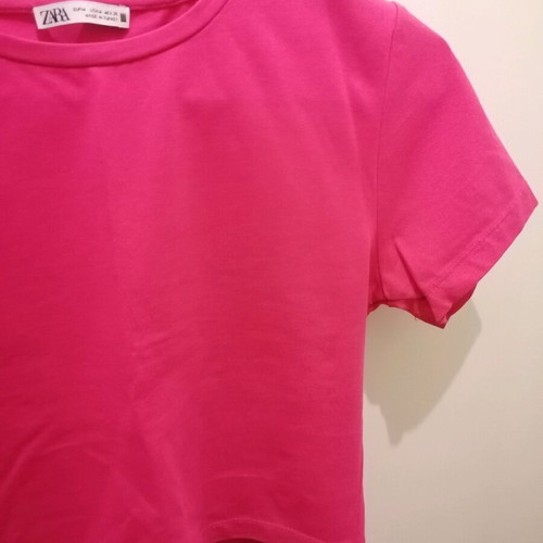 Crop pink women's short-sleeve top Zara like new