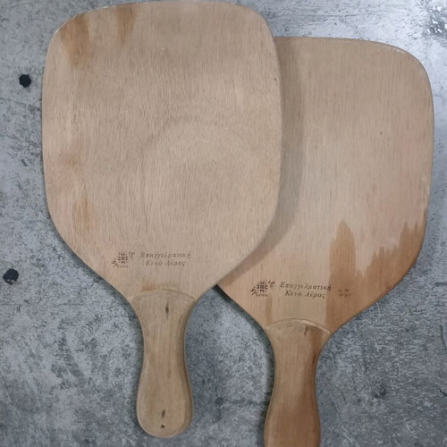 Wooden beach rackets used, set of 2