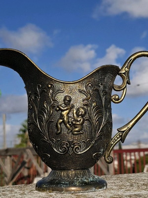 Vintage brass pitcher used made in Italy