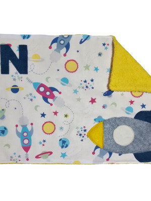 Children's handmade placemat with space theme made to order