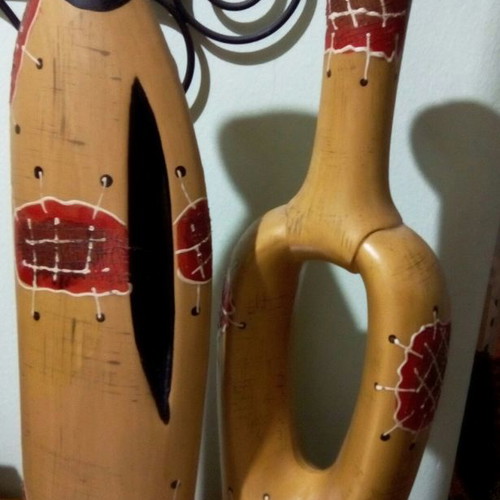 Ethnic ceramic vases set 42cm and 46cm like new