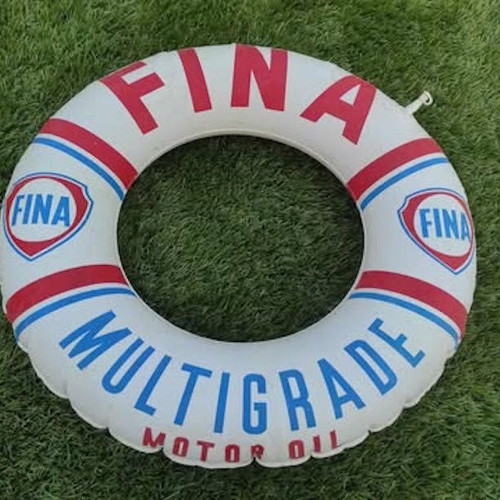 Inflatable mattress and lifebuoy FINA Motor Oil like new, 1960s