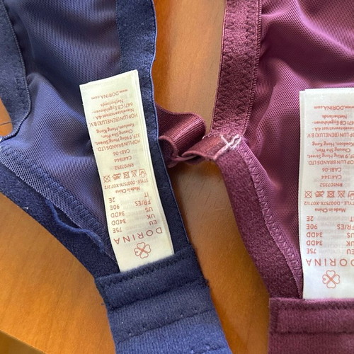 Dorina 75E bras like new, blue and purple