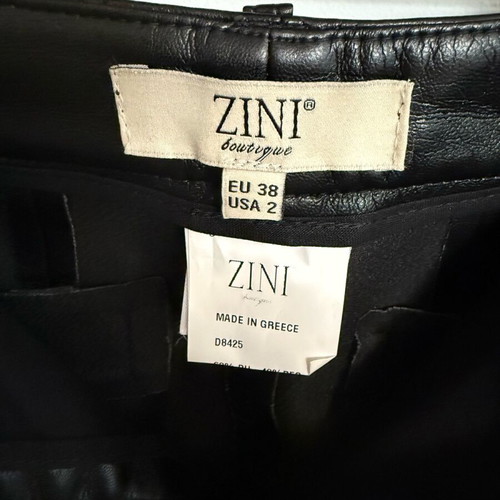Zini leatherette jacket and pants set like new, black