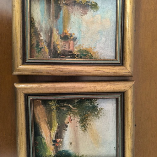 Frames with paintings like new, set of 2 pieces 20 cm