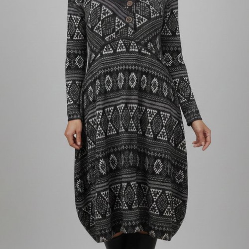Attrattivo knitted dress with ethnic pattern size M like new