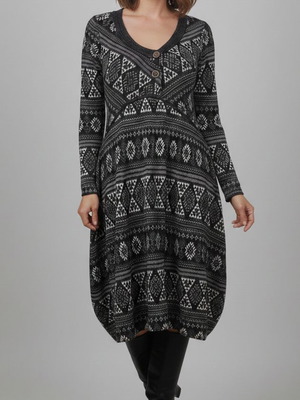 Attrattivo knitted dress with ethnic pattern size M like new