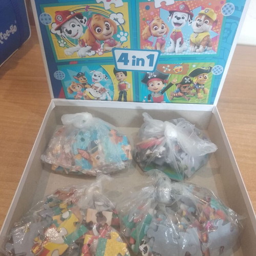 Paw Patrol puzzle set of 4 used with 35 to 70 pieces each