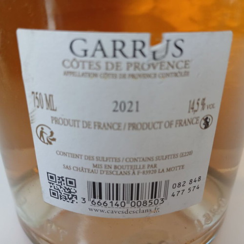 Garrus 2021 750ml in excellent condition