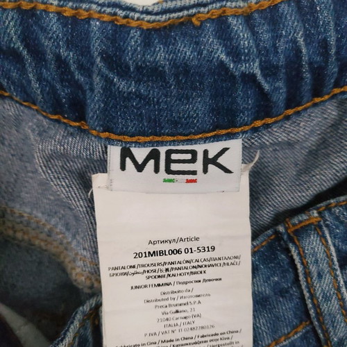 Mek bermuda shorts for 12-year-old girl like new, blue with butterfly embroidery