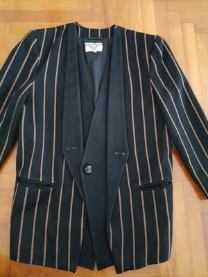 Vintage women's jacket black with stripes size M like new
