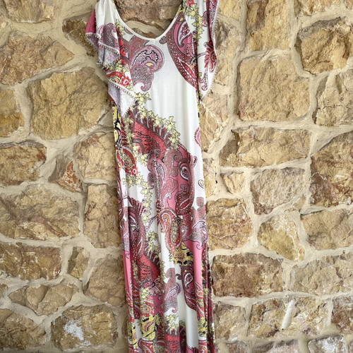 Boho style dress used, paisley pattern, fits XL-XXL